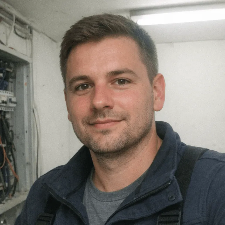 Freundlicher Elektrotechniker von Zankl Elektro in Arbeitskleidung